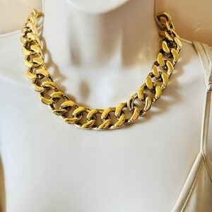 Vitaly Cuban Chain Heavy Necklace Gold Stainless Steel Bold Chunky Statement 18"